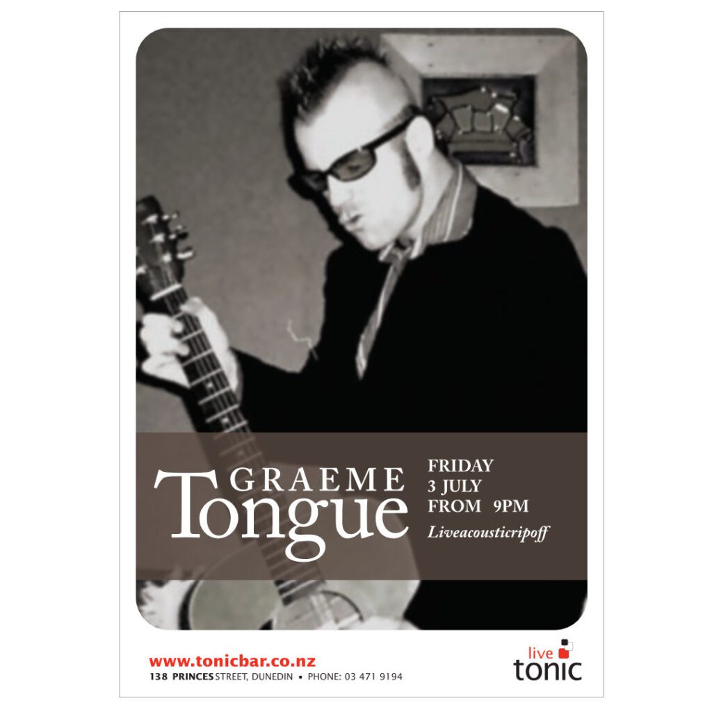 Tonic Bar promotional event. Gig poster.