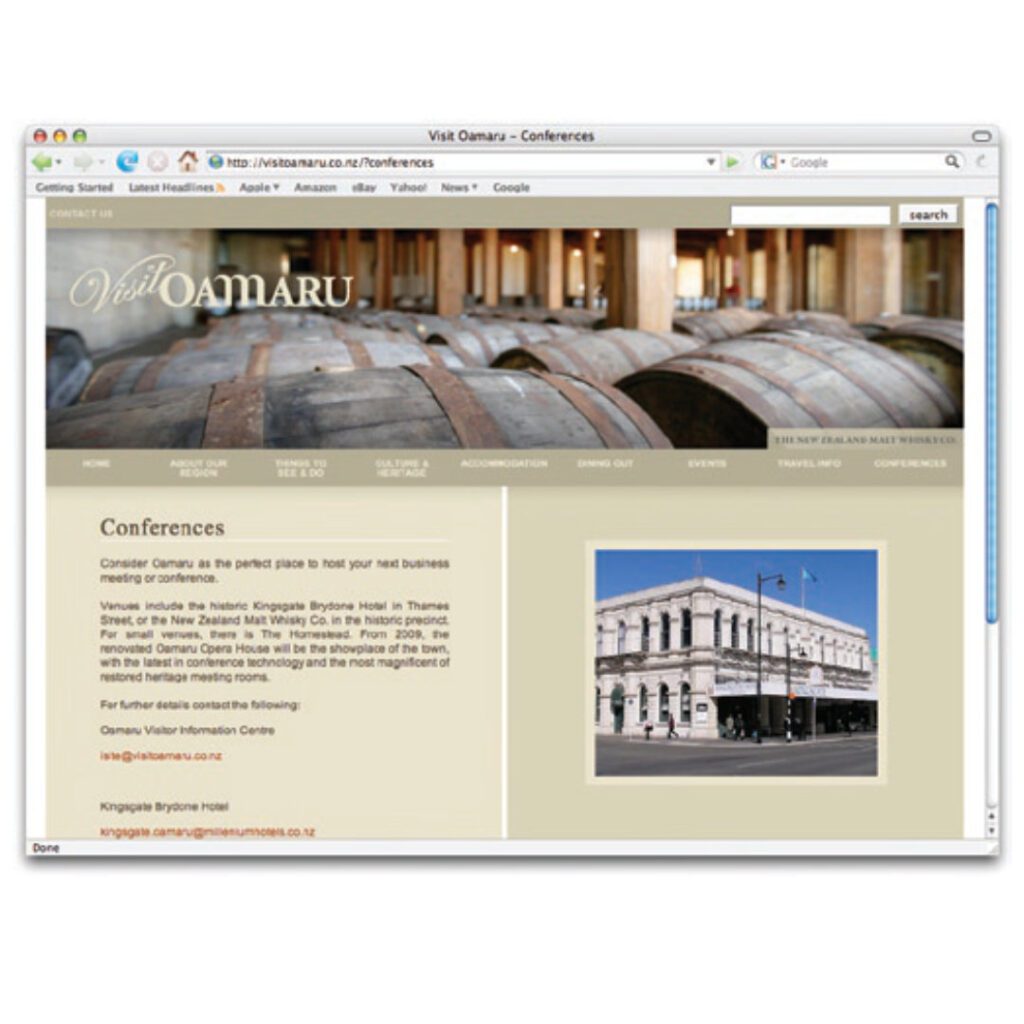 Waitaki Development Visit Oamaru tourism web page content
