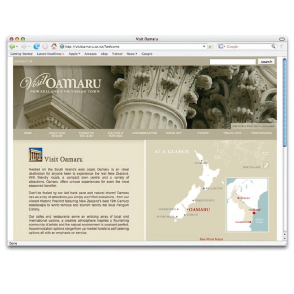 Waitaki Development Visit Oamaru tourism web page content