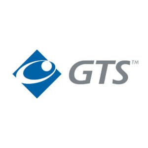 The image features the GTS logo, which consists of a stylized blue diamond shape containing a white swoosh and a circular dot, resembling an abstract eye or orbit. To the right of the diamond, the letters “GTS” appear in bold, gray, italicized font, with a small “TM” (trademark) symbol positioned at the top right of the text. The overall design conveys a modern and professional brand identity.