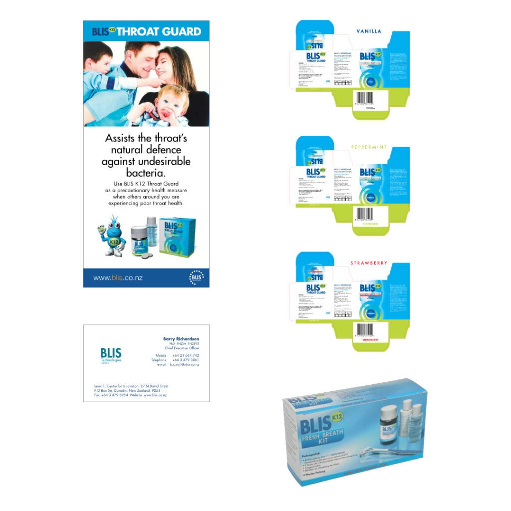 Blis Technologies Ltd, product range and communications exhibiting branding strategy.