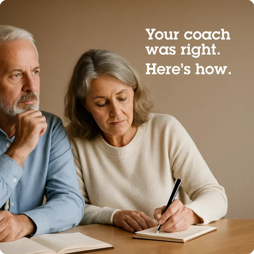 compliance and standardized professional identity, shown through an older real estate couple