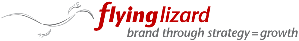 Flying Lizard Logo, brand through strategy equals growth